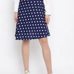 DressBerry Polka- Dot Printed Flared Knee -Length Skirt-image-83