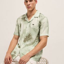 THE BEAR HOUSE Abstract Digital Printed Cuban Collar Relaxed Fit Casual Shirt-picture-30