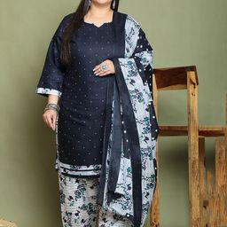 KALINI Floral Printed Straight Kurta With Salwar & Dupatta-image-32