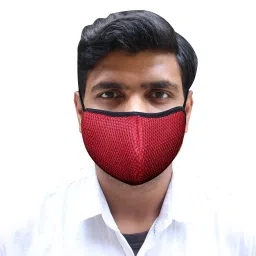 Oriley ORSM21 Air Mesh 3 Layer Face Mask with Adjustable Headband Red-image-49
