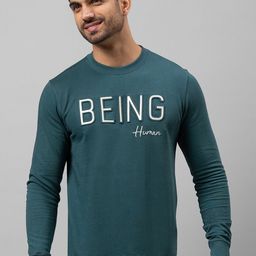 Being Human Men Teal Printed Sweatshirt-image-54