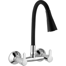 Jabra Single Flow Sink Mixer Prime Series Brass Chrome Finish Wall Mount Black-picture-40