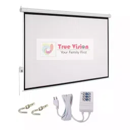 True Vision 150 inch Projector Screen Soft HD Matte Wall Mount 16.9 Tab Tensioned Motorised  White-63