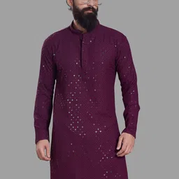 PulseIQ Men Embroidered Chikankari Kurta-image-11