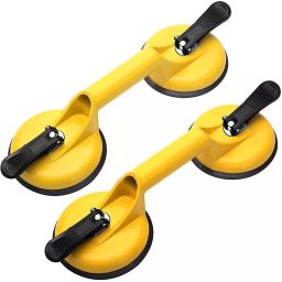 A&S TOOLSHOP Heavy Duty Glass Suction Cups Aluminum Vacuum Plate Handle Lifter for Glass, Tiles, Floor Gaps & Dent Pulling 7 mm Pad Thickness-picture-2