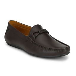 Fashion Victim Men Coffee Brown Solid Loafers-7