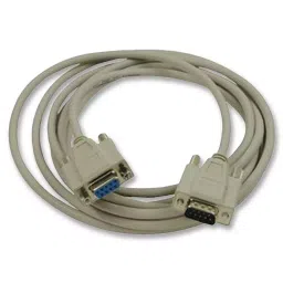 L-COM NULL MODEM CABLE, DB9 MALE / FEMALE, 10FT, GREY, CSNULL9MF-10A.-5