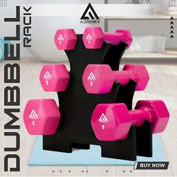 ADRENEX Set Of 6 Hexagon Fixed Weight Dumbbell - 6kg-76