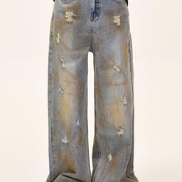 StyleCast x Revolte Men Straight Fit Mildly Distressed Light Fade Jeans-image-90