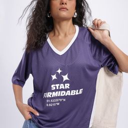glitchez Printed Perforated Semi Sheer Oversized T-shirt-image-86