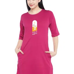 Moda Rapido Print T-shirt Dress-image-84