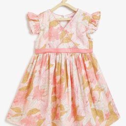 Campana Floral Print Flutter Sleeve Fit & Flare Dress-12