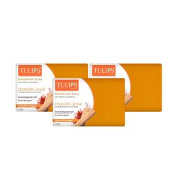 TULIPS Set Of 3 Handmade Soap With Saffron & Sandal Oil 125 g Each-14