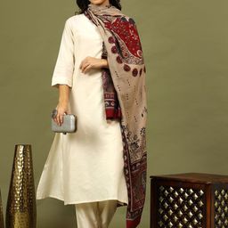 Sangria Women Solid Kurta with Trousers & Dupatta-27