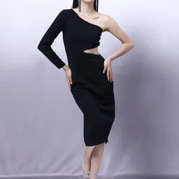 Shally Bhasin by Athena Women One Shoulder Sheath Midi Dress-image-96