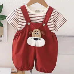 INCLUD Boys Stripe T-Shirt With Embroidered Dungaree-24