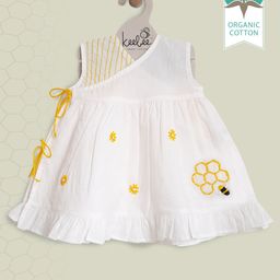 Keebee Organics Organic Cotton Sleeveless Embroidered Dress - White-image-36