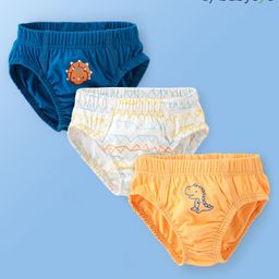 Babyoye 100% Cotton Briefs With Antibacterial Finish Dino Print Pack Of 3 - Multicolour-image-21