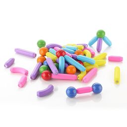 Akn Toys Magnetic Building Sticks Blocks - 64 Pcs (Color May Vary)-11