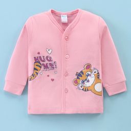 Tango Interlock Knit Full Sleeves Jhabla with Cat Print - Pink-image-99