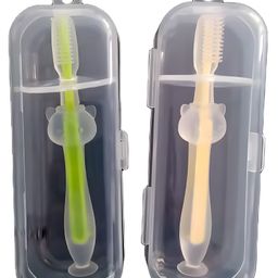 COZY VIBES BPA Free Kids silicone Teether Infant Newborn Animals Cartoon Teether Brush Tool Silicone Baby Training Toothbrush- Pack of 1- Colro May Vary-13