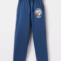 Taeko Single Jersey Knit Full Length Lounge Pant With Basketball Print - Navy-image-32