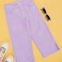Pantaloons Junior Cotton Solid Pant - Lilac-picture-13