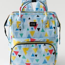 Zoe Multi-storage Diaper Backpack with Geometrical Pattern Print Travel Friendly - Light Blue-image-74