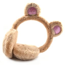 ZQBIEE Fur Bear Ear Glitter Applique Detailed Earmuffs - Light Brown-image-84