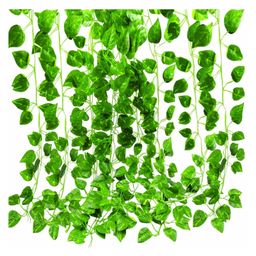 Bubble Trouble Wall Hanging Artificial Creeper Money Plant Strings Set of 6 Green Color for Interior Decoration Art Craft USLSTN1-0