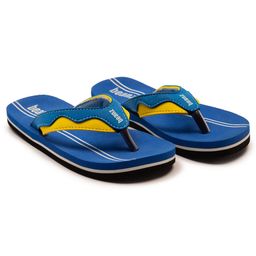 Beanz Striped Flip Flops - Royal Blue & Yellow-image-95
