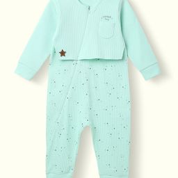 Nauti Nati Cotton Full Sleeves Stars Printed Jumpsuit - Green-image-42