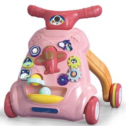 Fiddlerz Baby Walker Toy with Music and Lights Adjustable Handle Multifunction Activity Panel Push Ride-On Car for Toddlers Early Learning Walking Support 12+ Months - (Pink)-11