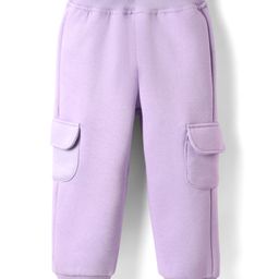 Little Kangaroos Fleece & Wollen Knit Full Length Cut & Sew Solid Coloured Bottom Wear - Mauve-image-93