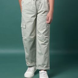 CRIMSOUNE CLUB Cotton Woven Solid Pocket Detailed Pant - Green-image-50