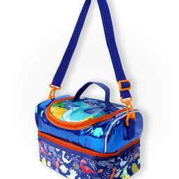 Little Surpise Box Dino Theme Double Compartment Insulated Lunch Bag - Sky Blue-picture-9