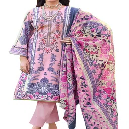 DRAVINAM Trends Floral Printed Pure Cotton Unstitched Dress Material-image-27