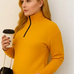 Moda Rapido Mock Collar Fleece Pullover Sweatshirt-picture-14