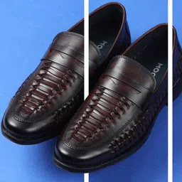 Mochi Men Textured Leather Loafers-image-59