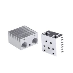 3D Printer 2 in 1 J-Head Heat Sink V6 Extruder Double Head Aluminum Block Heatsink for E3d 3D Printer-5