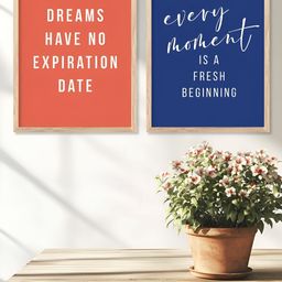 Kotart Orange & Blue 2 Pieces Wooden Motivational Painting Wall Arts-picture-48