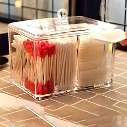 NFI essentials Transparent Cotton Makeup With Lid Organizer-picture-39