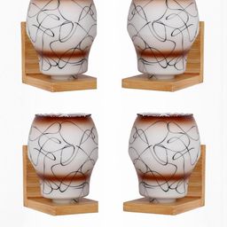 Somil Premium Designer Glass Wall / Night Lamp Elegant & Stylish Dcor Accent for Modern Interiors, color- Brown, White, Black, Size:- 22.5 X 25 X 27.5 CM-image-63