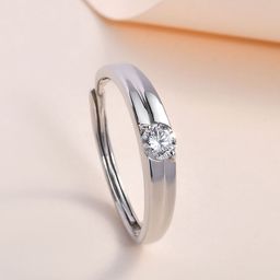 Ornate Jewels 925 Sterling Silver Rhodium-Plated AD-Studded Adjustable Finger Ring-image-9