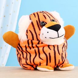 HILIFE Flippo Plushies Reversible Tiger & Monkey Soft Toy- Brown- Height 20 cm image 4