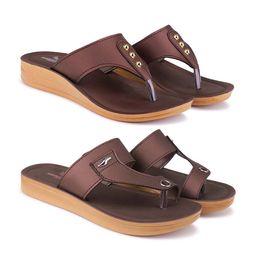 BERSACHE Women Set Of 2 Ultra Soft Slip On Open-Toe Flats-58