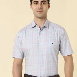 Allen Solly Slim Fit Checked Pure Cotton Formal Shirt-picture-24