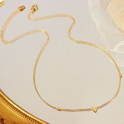 MYKI Gold-Plated Stainless Steel Elegant Heart Statement Necklace-image-67