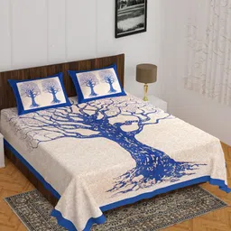 Aura WTI-etinek Unisex Floral Printed king size Bedsheets-image-96