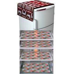 LooMantha 5-Pcs White & Red Printed Fridge Cover-image-29
